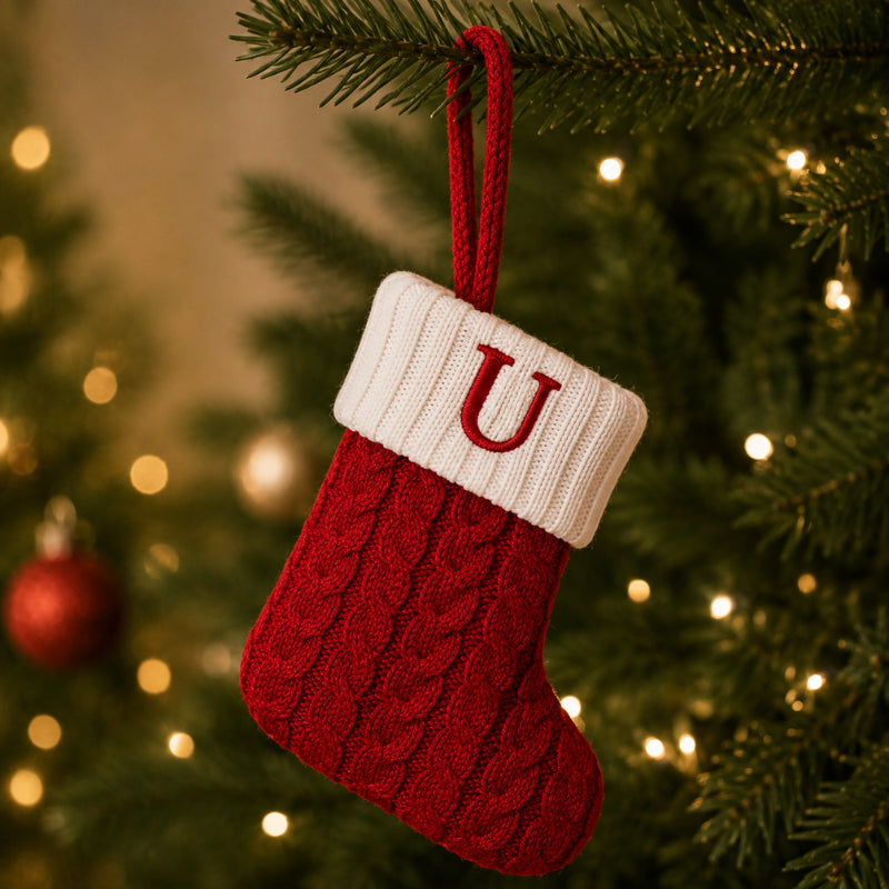 Decoração de Natal Meia com Letra do Alfabeto - Ilúmine Decor