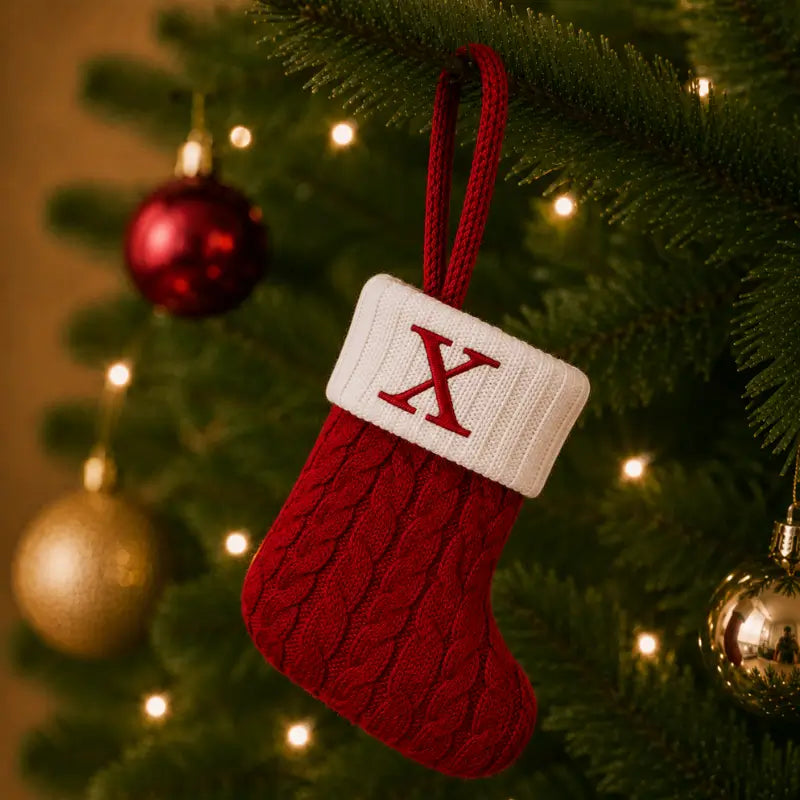 Decoração de Natal Meia com Letra do Alfabeto - Ilúmine Decor