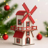 Decoração de Natal Moinho Vila de MDF - Ilúmine Decor