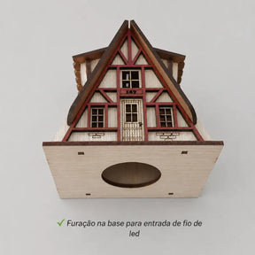 Decoração de Natal Vila completa com 4 Peças - Ilúmine Decor