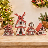 Decoração de Natal Vila completa com 4 Peças - Ilúmine Decor