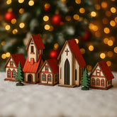 Decoração de Natal Vila de casas 5 peças - Ilúmine Decor