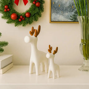 Enfeite de Natal Kit de 2 Renas Minimalistas - Ilúmine Decor