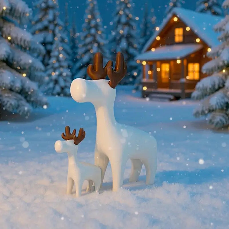 Enfeite de Natal Kit de 2 Renas Minimalistas - Ilúmine Decor