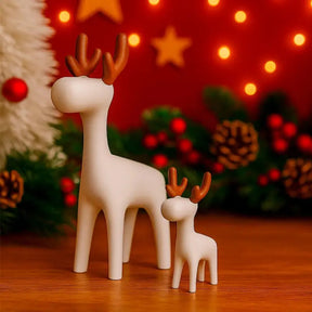 Enfeite de Natal Kit de 2 Renas Minimalistas - Ilúmine Decor