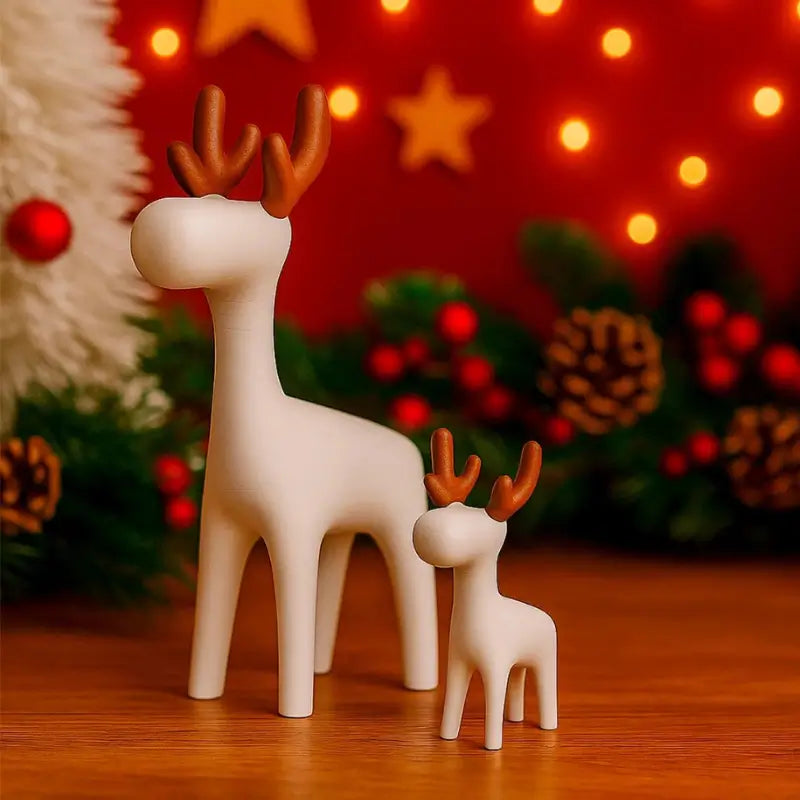 Enfeite de Natal Kit de 2 Renas Minimalistas - Ilúmine Decor