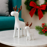Enfeite de Natal Kit de 2 Renas Minimalistas - Ilúmine Decor