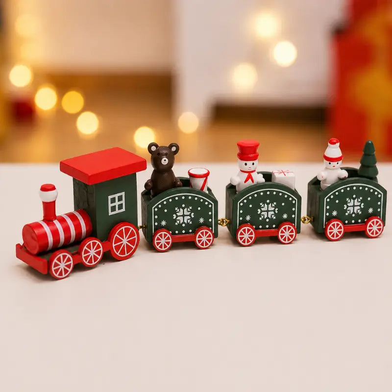 Enfeite de Natal Trenzinho Natalino em Madeira - Ilúmine Decor