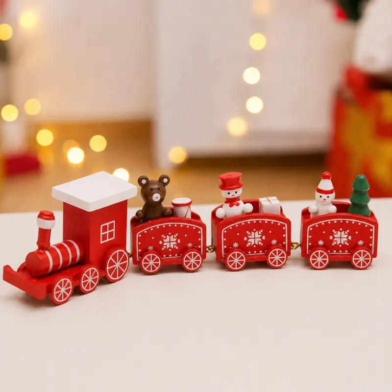 Enfeite de Natal Trenzinho Natalino em Madeira - Ilúmine Decor
