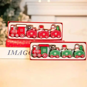 Enfeite de Natal Trenzinho Natalino em Madeira - Ilúmine Decor