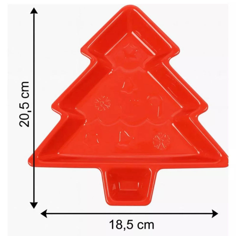 Kit 3 Pratos de Natal Decorativos Árvore
