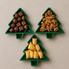 Kit 3 Pratos de Natal Decorativos Árvore