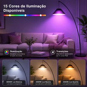 Lâmpada LED Recarregável Sem Fio E27 15 Cores Controle Remoto - Ilúmine Decor