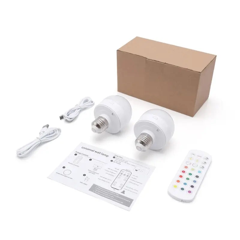 Lâmpada LED Recarregável Sem Fio E27 15 Cores Controle Remoto - Ilúmine Decor