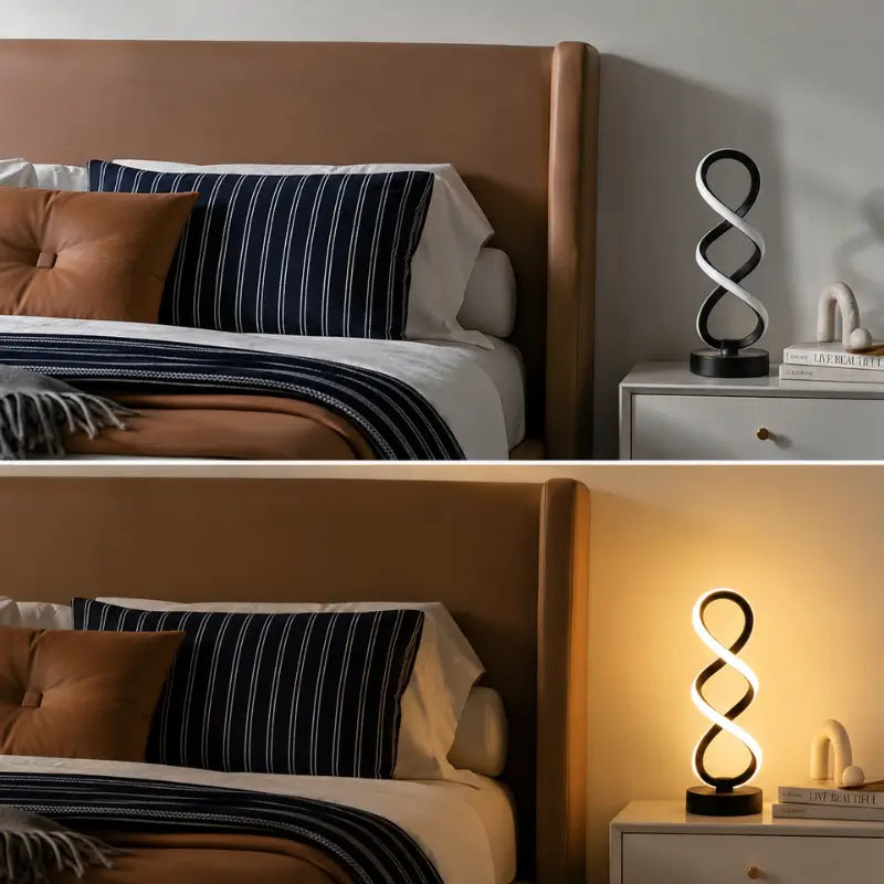 Luminária de Mesa LED Ondulada Moderna 3 Tons de Luz - Ilúmine Decor
