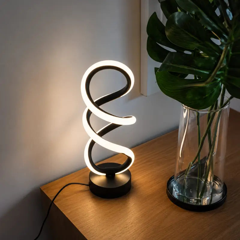 Luminária de Mesa LED Ondulada Moderna 3 Tons de Luz - Ilúmine Decor