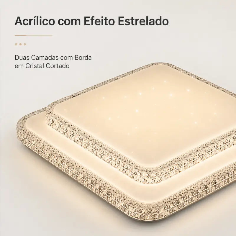 Luminária de Teto Plafon LED Moderno com 3 Cores de Luz - Ilúmine Decor