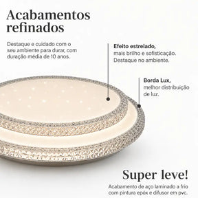Luminária de Teto Plafon LED Moderno com 3 Cores de Luz - Ilúmine Decor