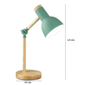 Luminária de Mesa Articulada Acabamento em Madeira - Ilúmine Decor