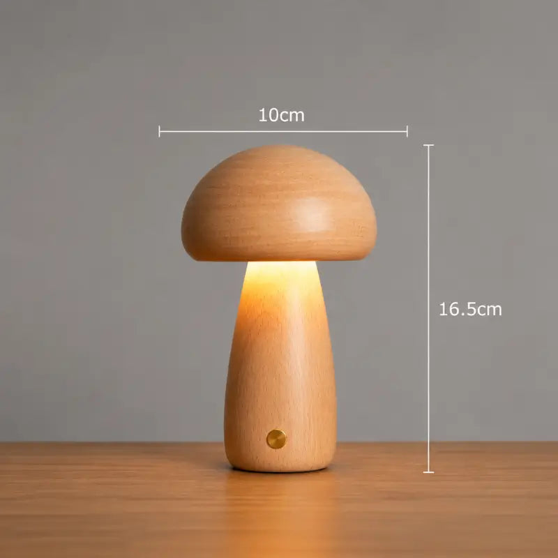 Luminária Decorativa para Mesa Cogumelo Madeira 3 Tons de Luz  Ilúmine Decor