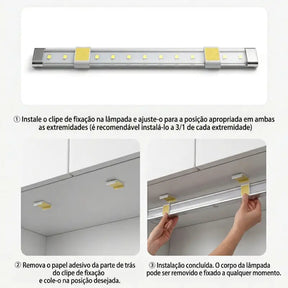 Luminária LED com Sensor de Movimento Recarregável USB 3 Cores luz - Ilúmine Decor
