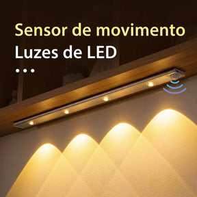 Luminária LED com Sensor de Movimento Recarregável USB 3 Cores luz - Ilúmine Decor