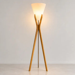 Luminária de Chão Mônaco em Madeira Desmontável para Sala - Ilúmine Decor