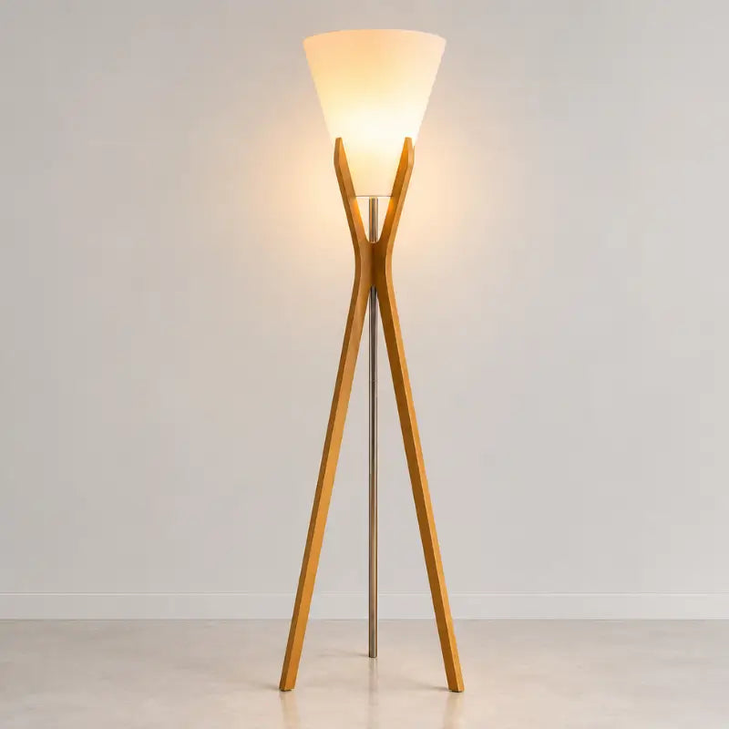 Luminária de Chão Mônaco em Madeira Desmontável para Sala - Ilúmine Decor
