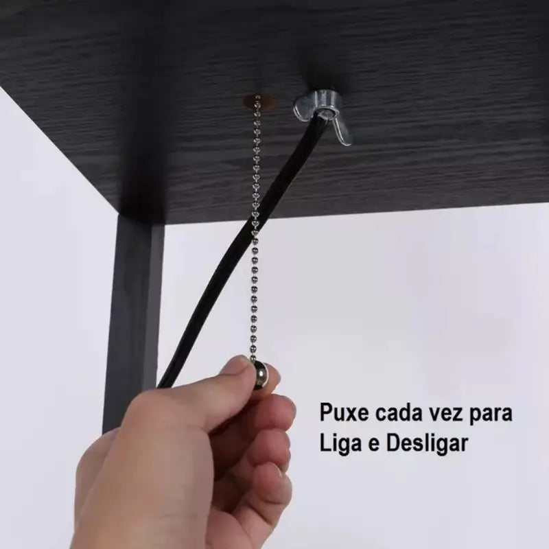 Luminária de Chão com Prateleira Integrada 1,60m Moderno - Ilúmine Decor