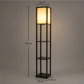 Luminária de Chão com Prateleira Integrada 1,60m Moderno - Ilúmine Decor