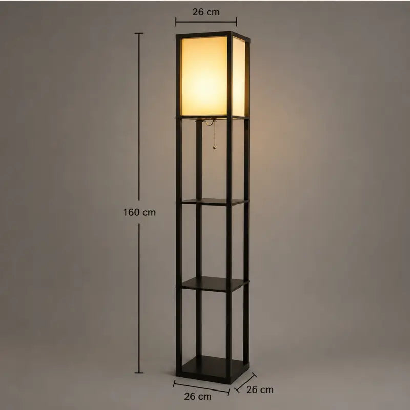 Luminária de Chão com Prateleira Integrada 1,60m Moderno - Ilúmine Decor