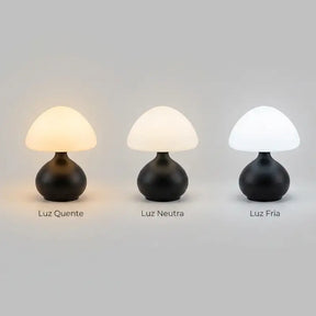 Luminária de Mesa Cogumelo LED Minimalista 3 Cores Dimerizável - Ilúmine Decor