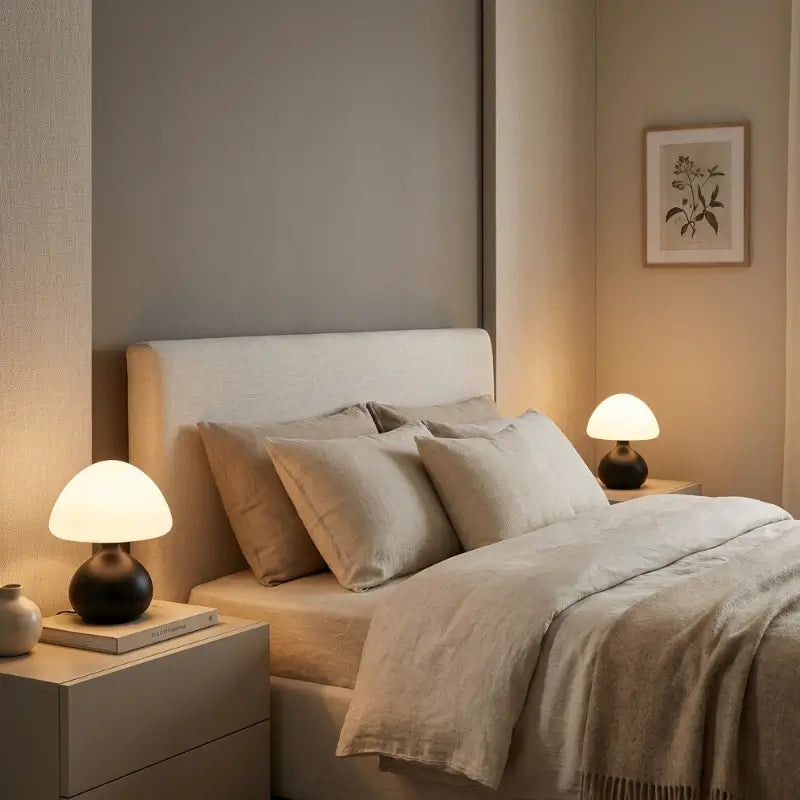 Luminária de Mesa Cogumelo LED Minimalista 3 Cores Dimerizável - Ilúmine Decor