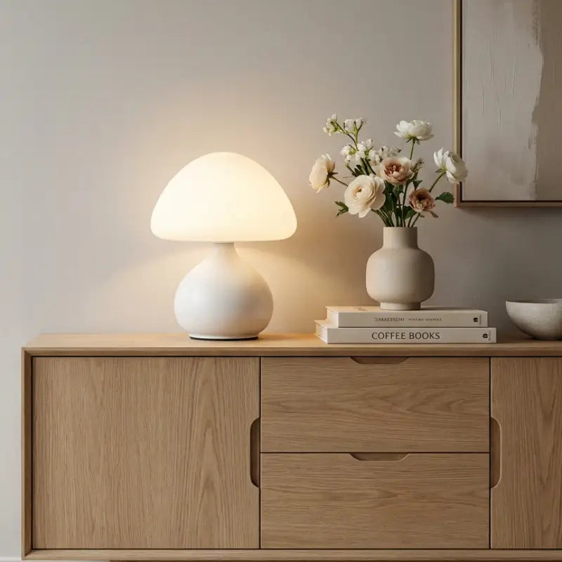 Luminária de Mesa Cogumelo LED Minimalista 3 Cores Dimerizável - Ilúmine Decor