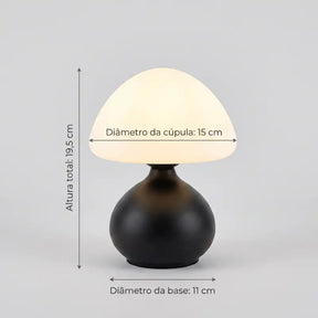 Luminária de Mesa Cogumelo LED Minimalista 3 Cores Dimerizável - Ilúmine Decor