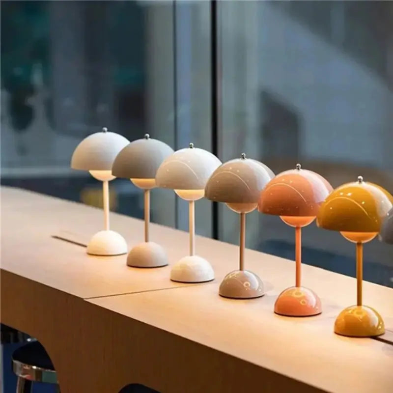 Luminária de Mesa Decorativa Cogumelo sem Fio - Ilúmine Decor