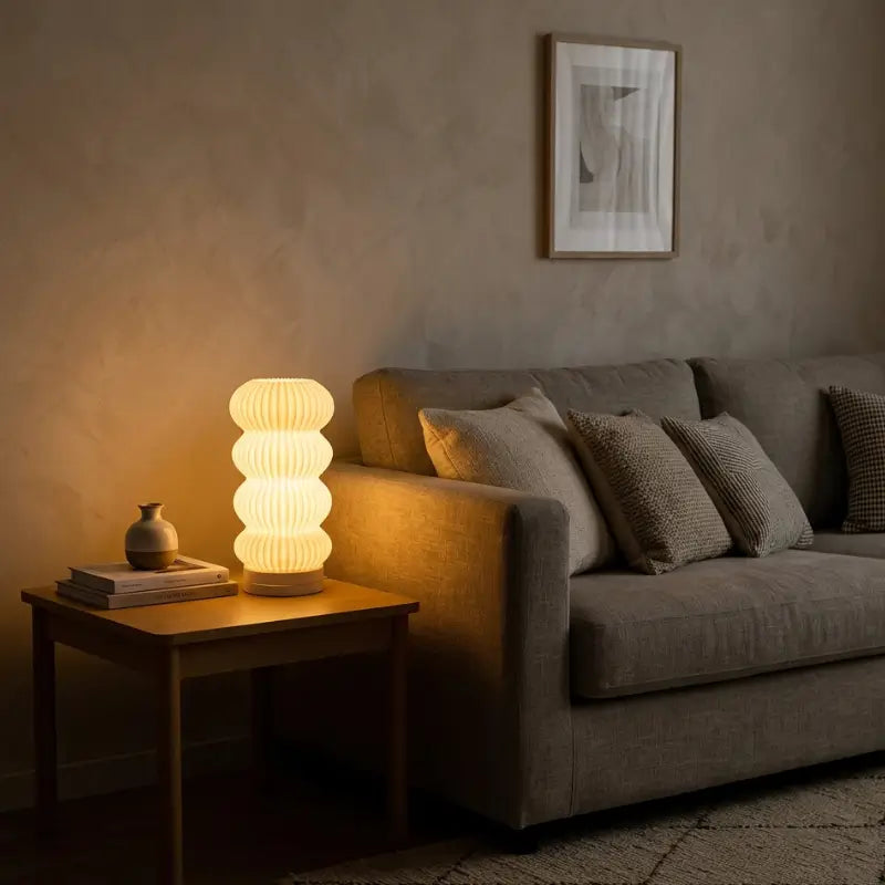 Luminária de Mesa Decorativa Kumo 3D Estilo Japonês - Ilúmine Decor