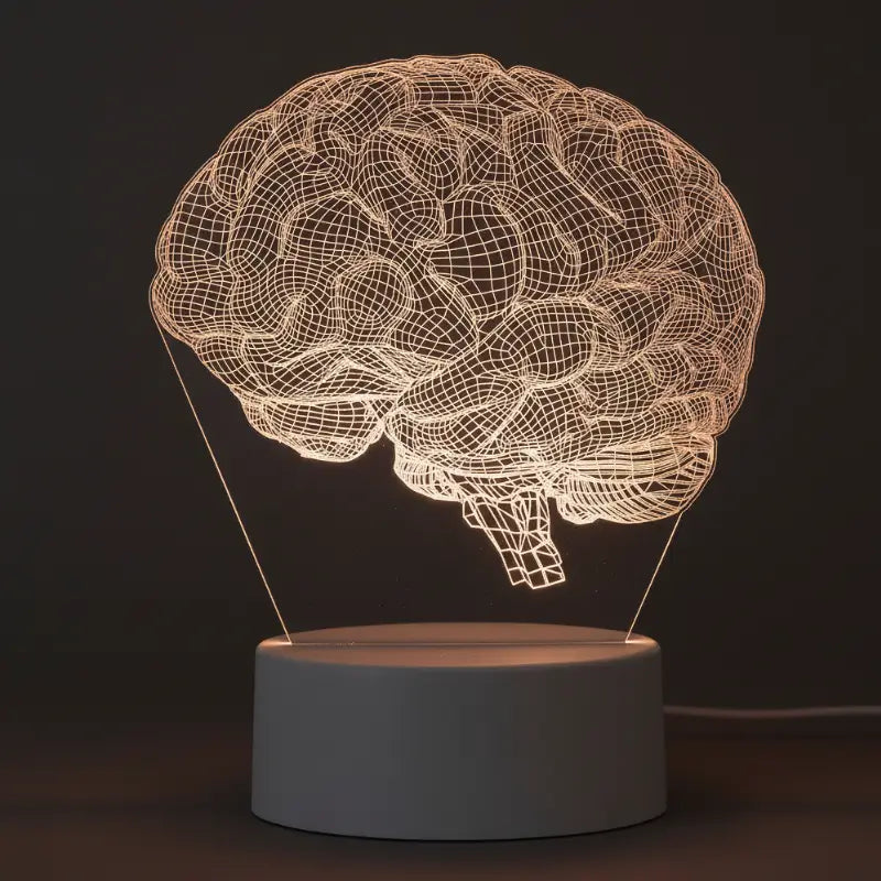 Luminária de Mesa Decorativa LED 3D Cérebro Realista Presente - Ilúmine Decor