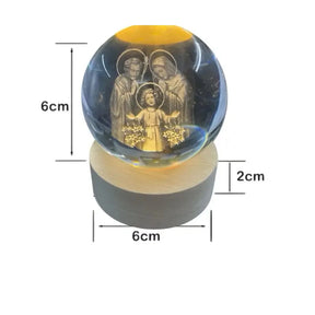 Luminária de Mesa Decorativa LED 3D Sagrada Família USB - Ilúmine Decor