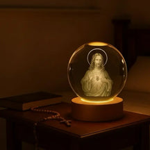 Luminária de Mesa Decorativa LED Globo 3D Religiosa - Ilúmine Decor