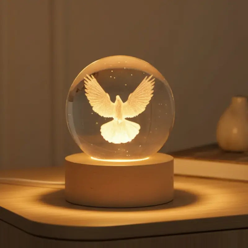 Luminária de Mesa Decorativa LED Globo 3D Religiosa - Ilúmine Decor