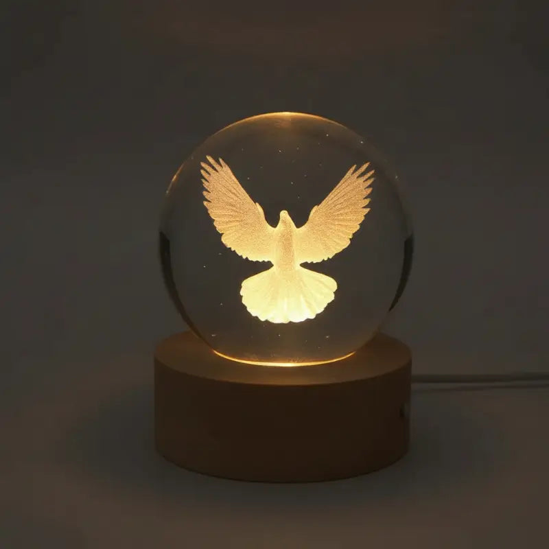 Luminária de Mesa Decorativa LED Globo 3D Religiosa - Ilúmine Decor