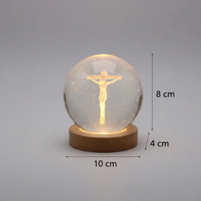 Luminária de Mesa Decorativa LED Globo 3D Religiosa - Ilúmine Decor