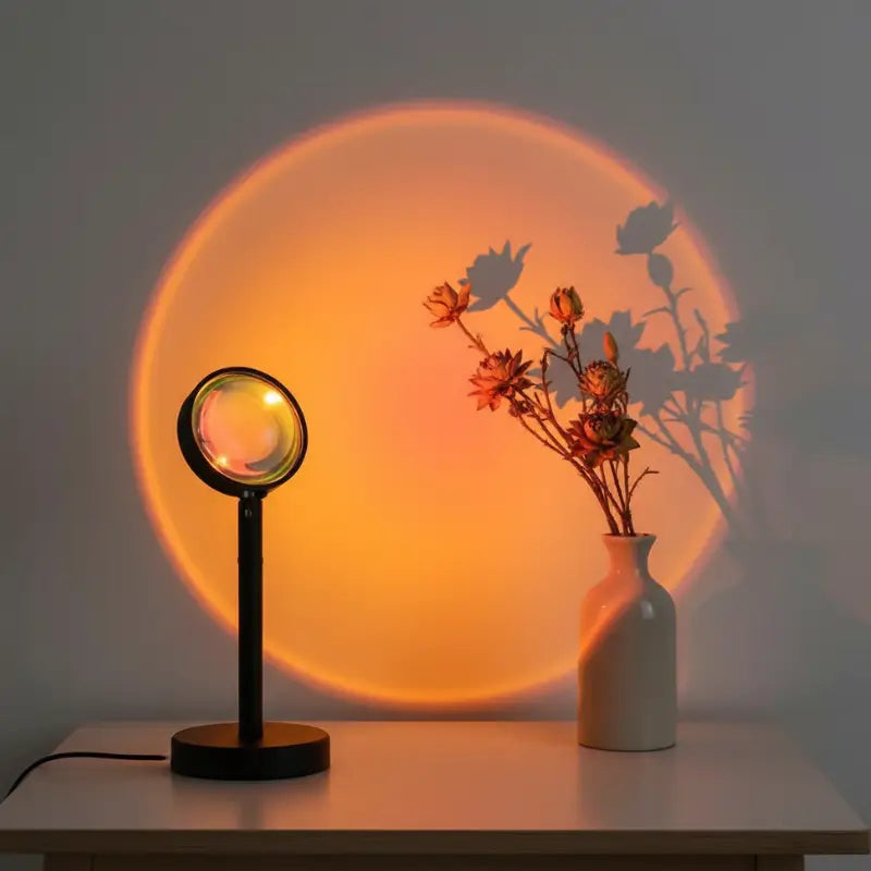 Luminária de Mesa Decorativa Projetor Colorida Atmosfera - Ilúmine Decor