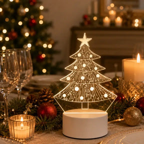 Luminária de Mesa LED 3D Árvore de Natal - Ilúmine Decor