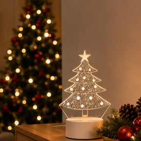 Luminária de Mesa LED 3D Árvore de Natal - Ilúmine Decor