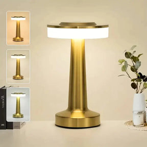 Luminária de Mesa LED Retrô Touch Recarregável Dimerizável - Ilúmine Decor