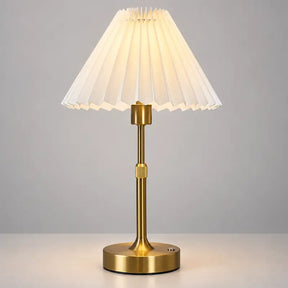 Luminária de Mesa Recarregável Retrô com Cúpula Tecido - Ilúmine Decor