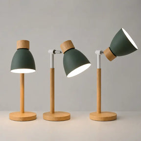 Luminária de Mesa Retrátil em Madeira Articulável 360° - IlúmineDecor