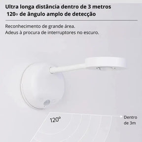 Luminária de Parede LED com Sensor de Movimento Sem Fio Recarregável - Ilúmine Decor